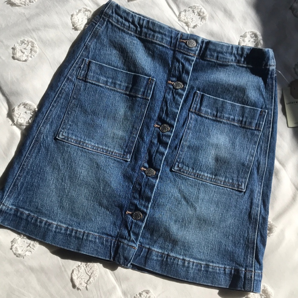 Lucky Brand Button Up Denim Mini Skirt